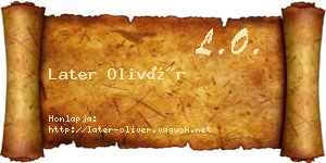 Later Olivér névjegykártya