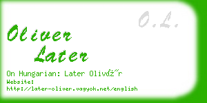 oliver later business card